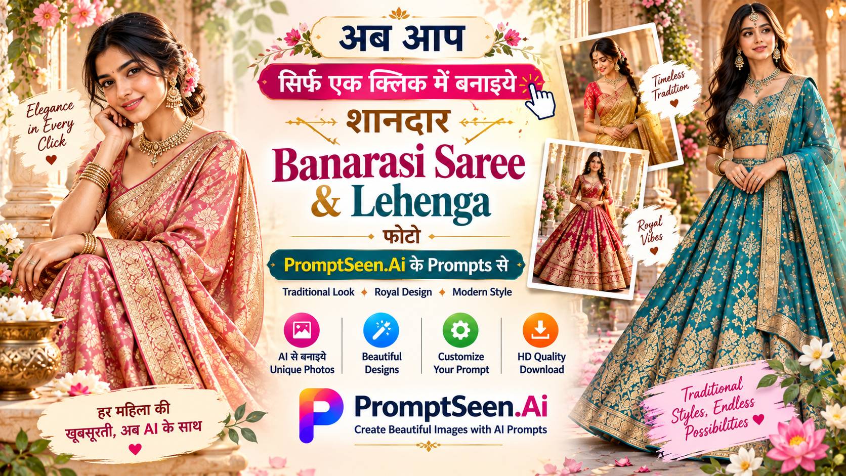 Banarasi Saree Lehenga Prompts