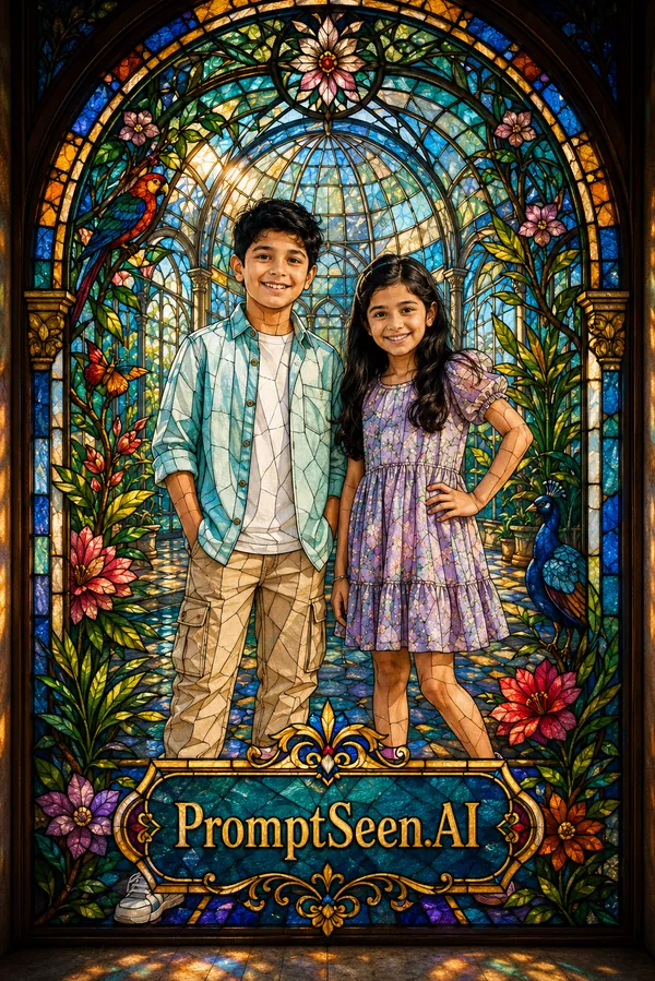 Royal Stained Glass Personalized Portrait