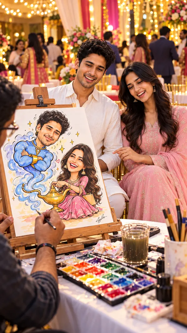 Chirag Ka Jinn Funny Couple Caricature
