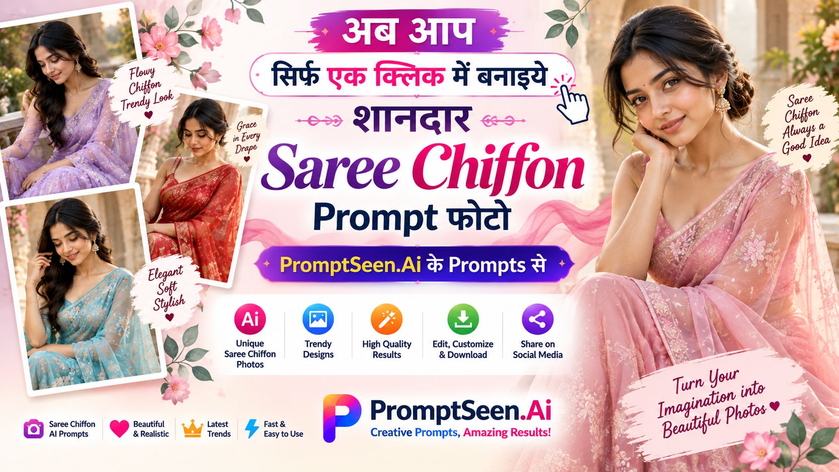 Chiffon Saree Prompts