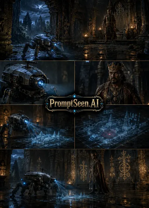 Robot Hunter and Ancient King Crossover Prompt