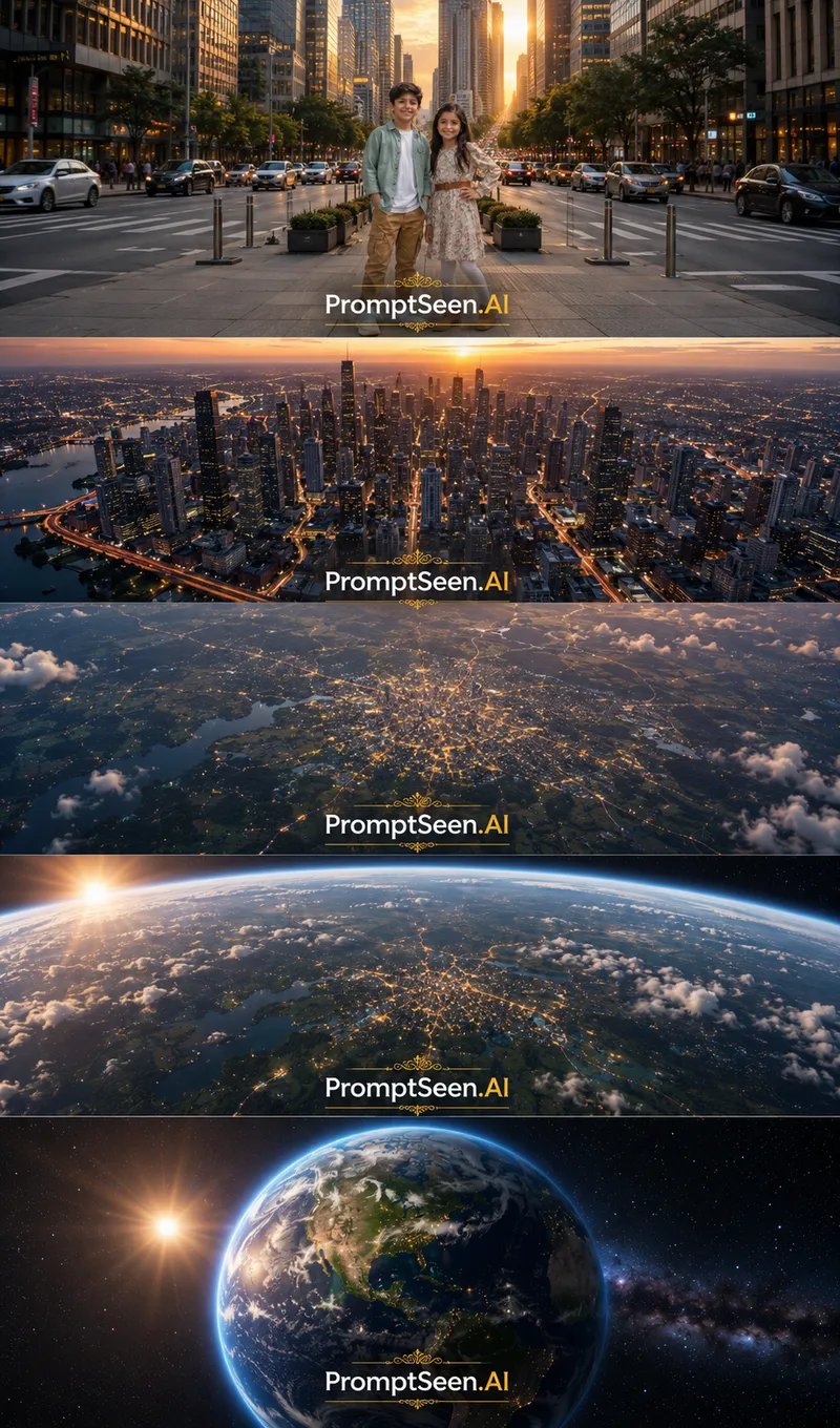AI Earth Zoom Out – City to Space