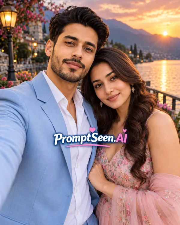 Cute Close-Up Couple Selfie with Girlfriend