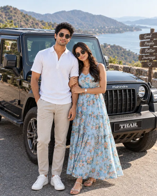 Mahindra Thar Couple Selfie