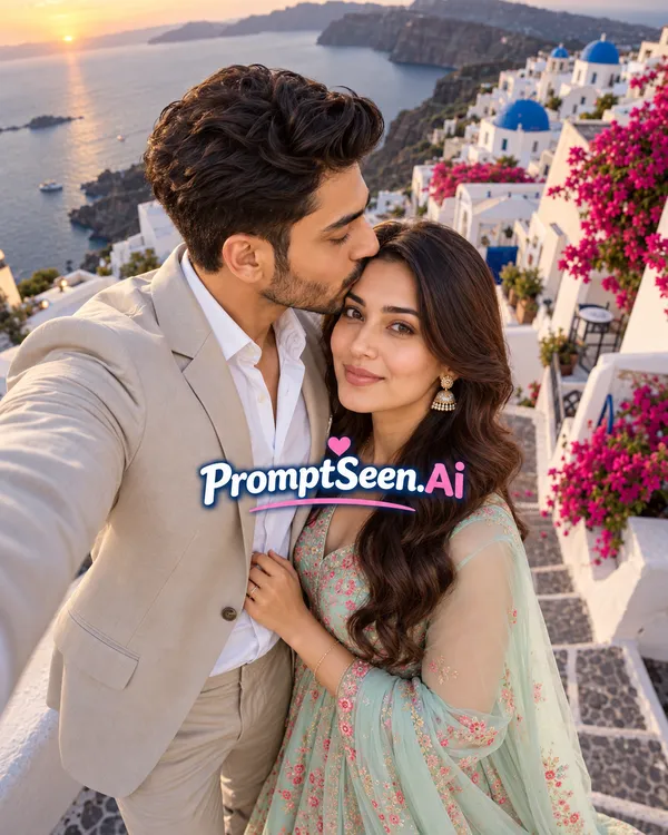 Forehead Kiss Selfie Drone View