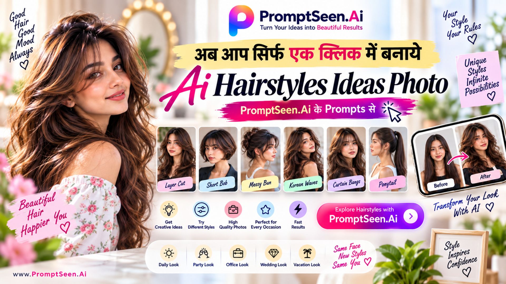 AI Hairstyle Prompts Category Collection