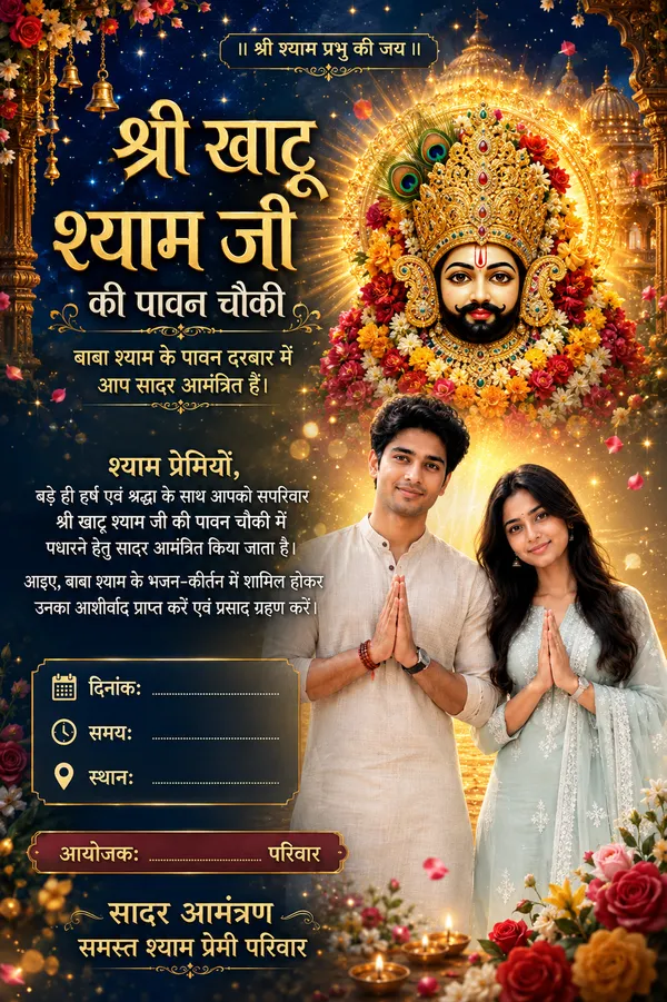 Divine Night-to-Golden Khatu Shyam Invitation