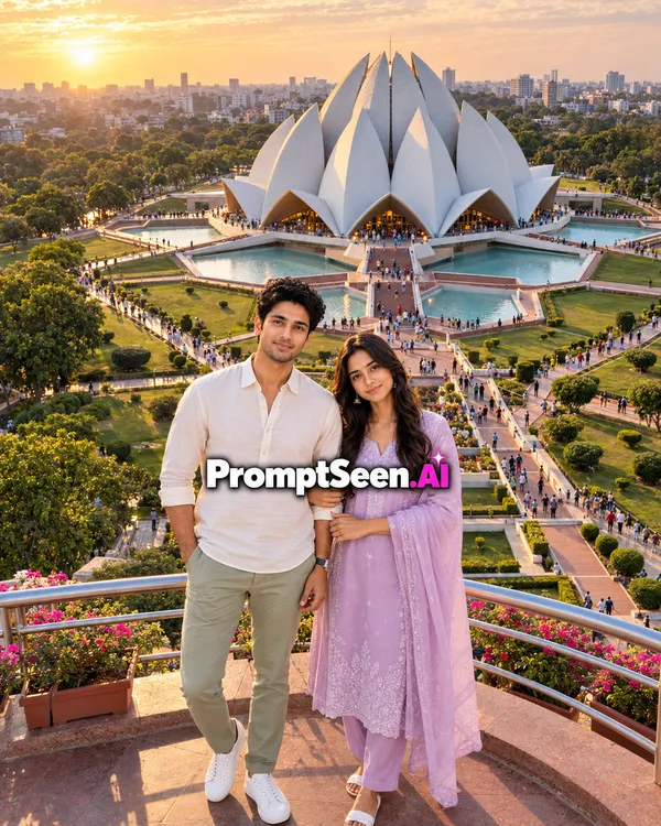 Lotus Temple Aerial Drone View
