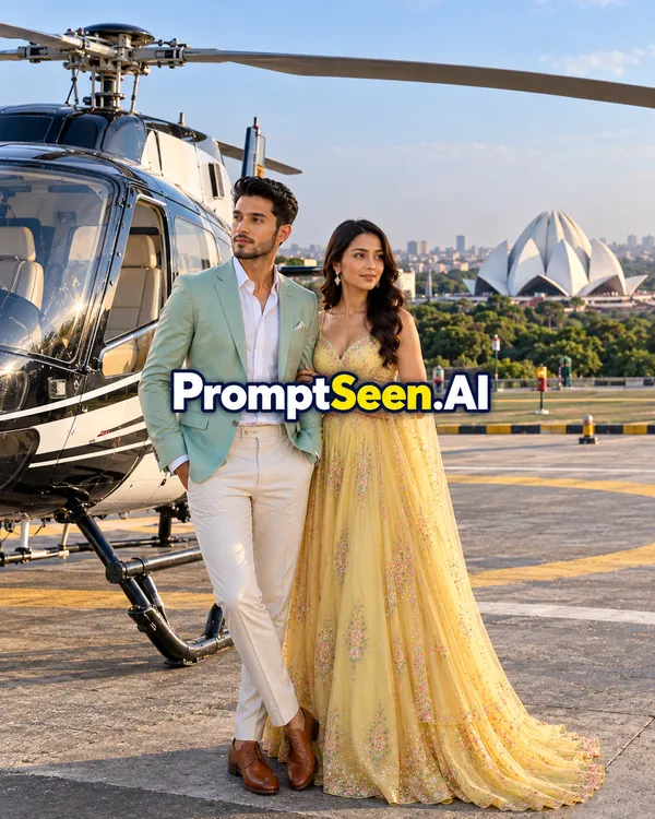 Lotus Temple Helicopter Sightseeing Portrait