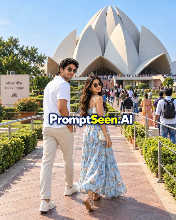 Lotus Temple Entrance Arrival Photograph