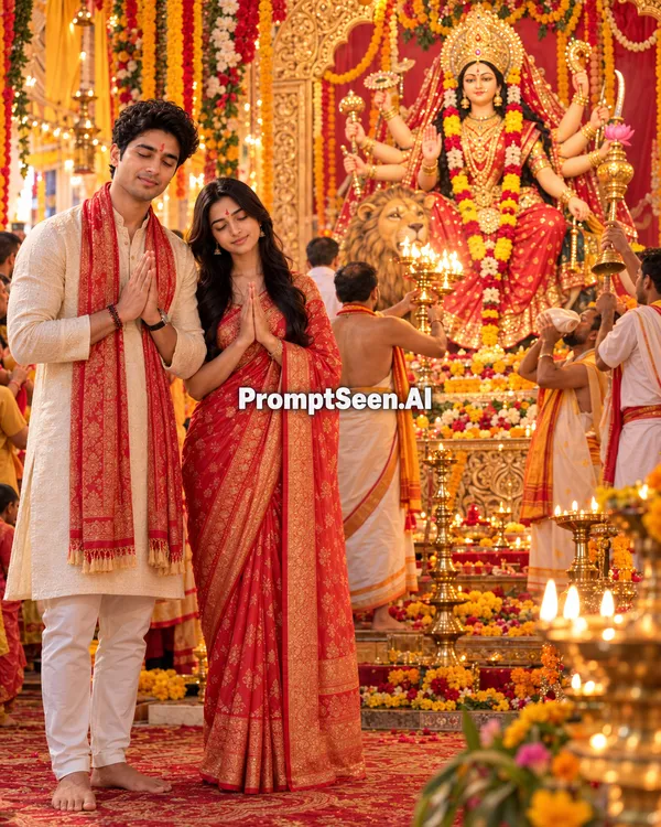 Maa Kushmanda Sandhya Aarti Photo Prompt