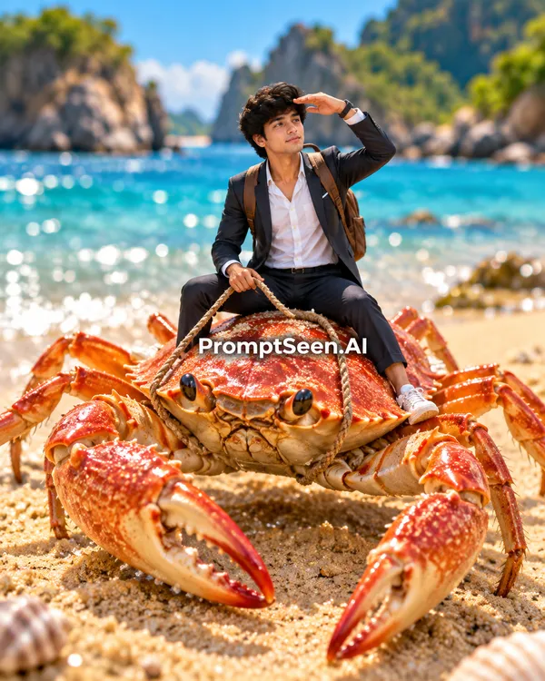 Crab Ki Sawari Miniature Beach Prompt