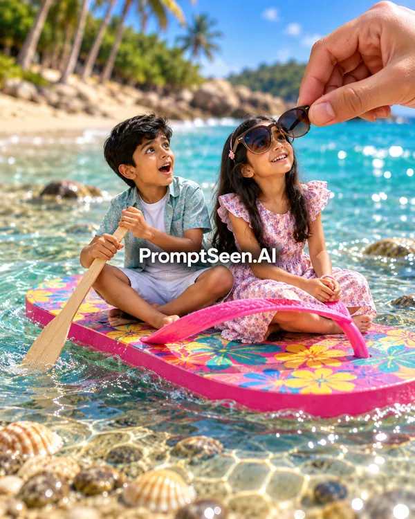 Chappal Ki Naav Flip Flop Boat Miniature Prompt
