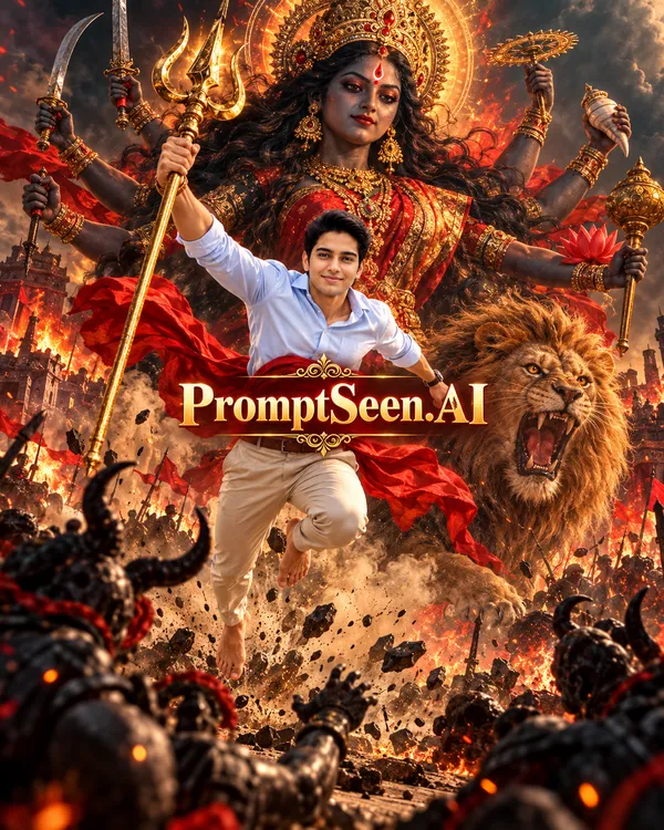 Trishul Yoddha Photo Prompt