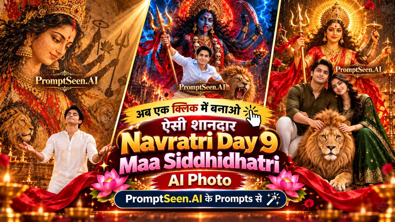 Navratri Day 9 Maa Siddhidhatri AI Photo Editing Prompts Collection