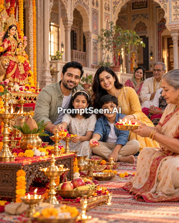 Maa Skandamata Haveli Family Pooja Photo Prompt