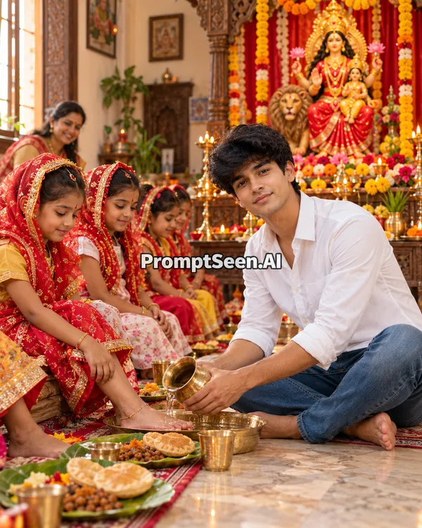 Maa Skandamata Kanya Pujan Photo Prompt