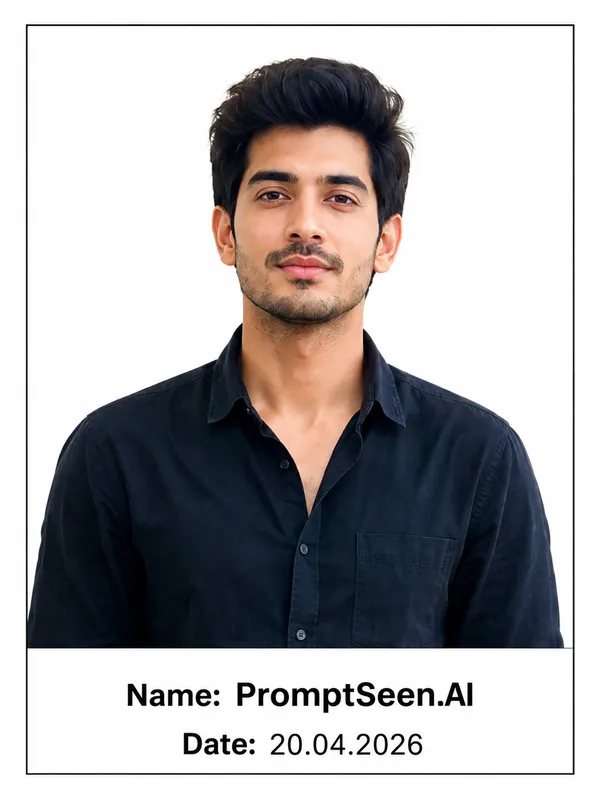 Passport Size Photo with Name & Date