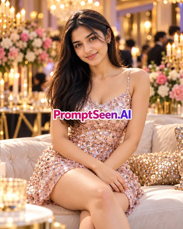 Party Glam Sequin Dress Prompt