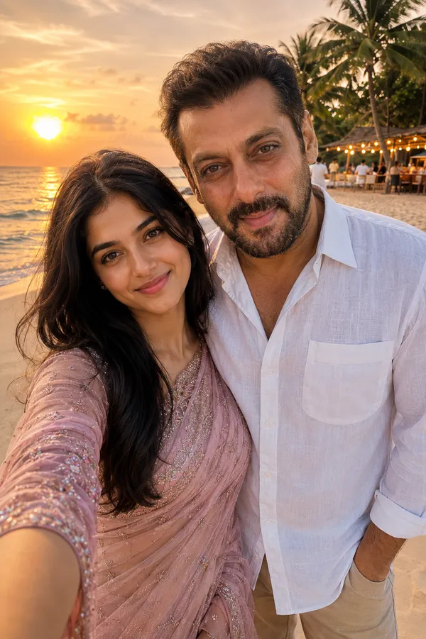 Salman Khan Beach Sunset Selfie