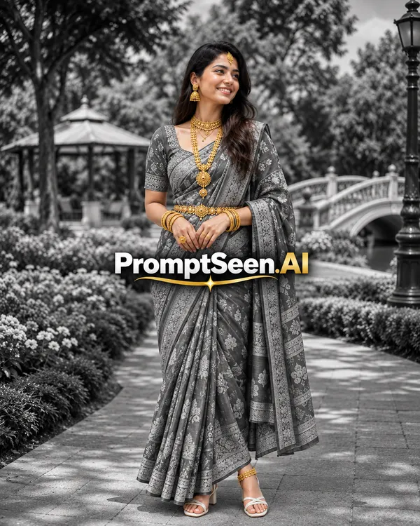 Full Body Color Portrait with Golden Jewelry