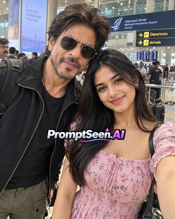 Mumbai Airport Candid Selfie with SRK