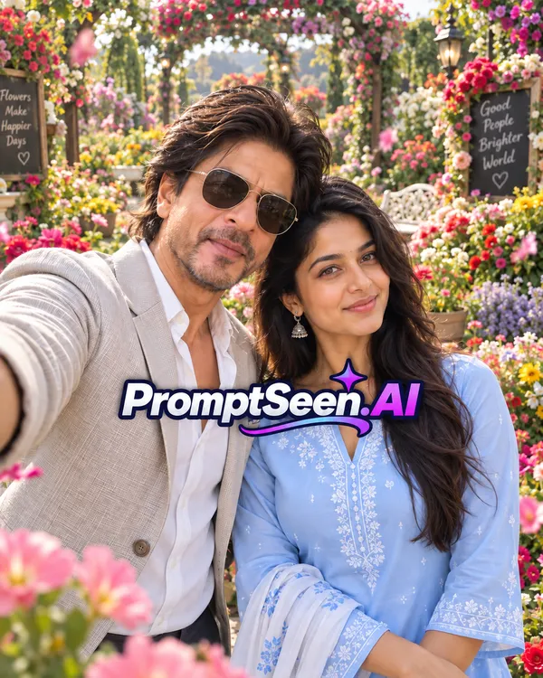 Colorful Flower Garden Selfie with Shah Rukh Khan