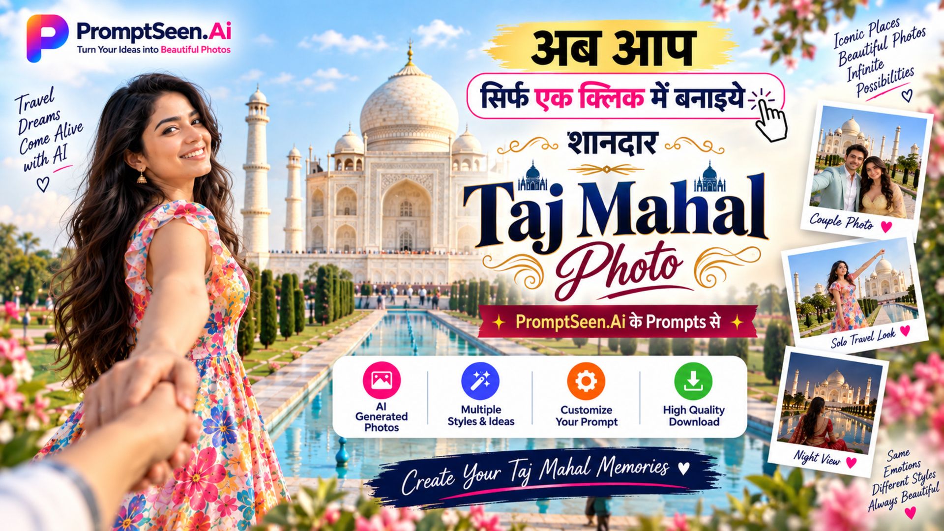AI Photo Editing Prompts for Taj Mahal