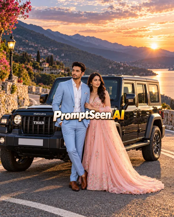 Couple Full Thar Cinematic Mountain Road Portrait