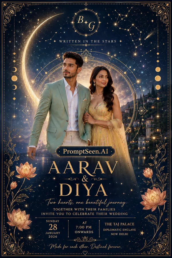 Nakshatra-inspired wedding invitations