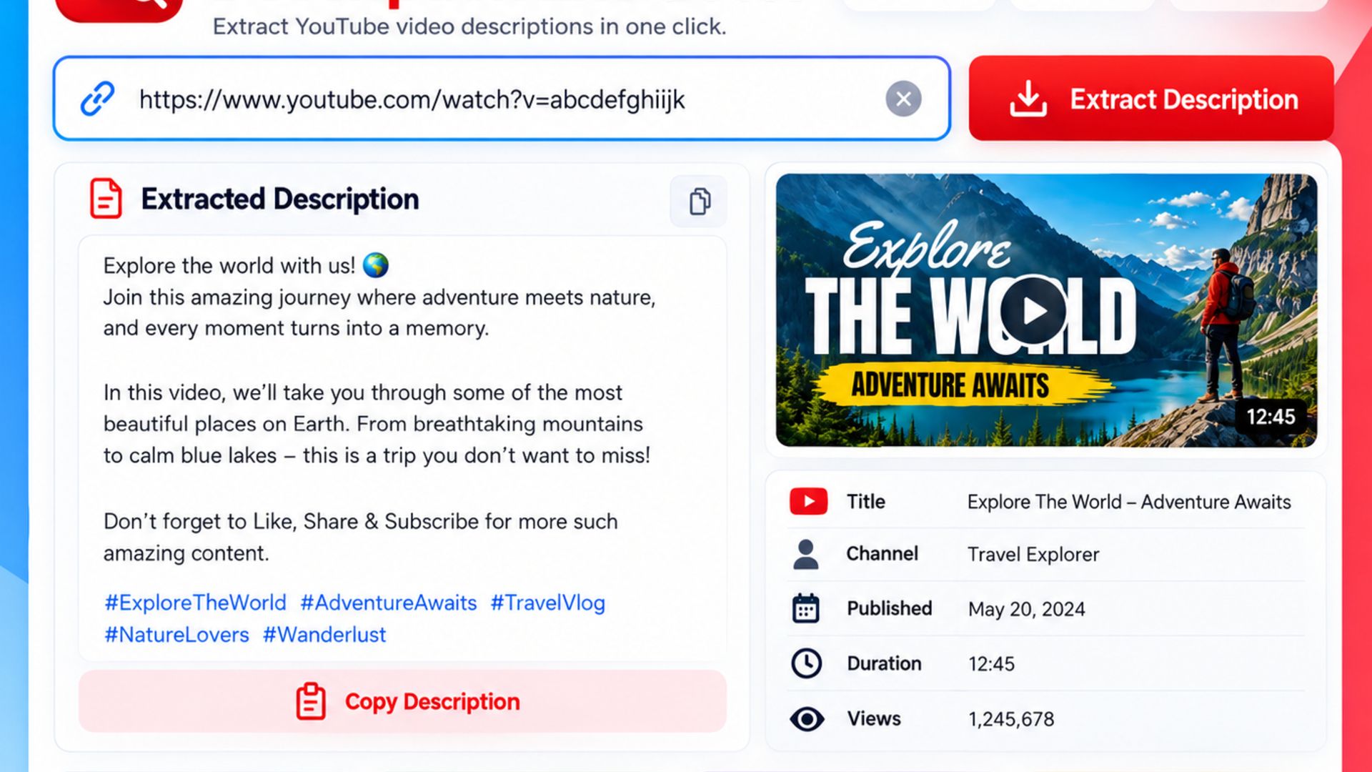 YouTube Description Extractor