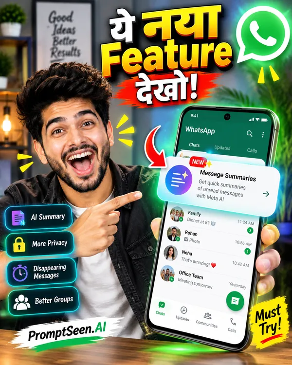 WhatsApp New Feature Hindi Thumbnail