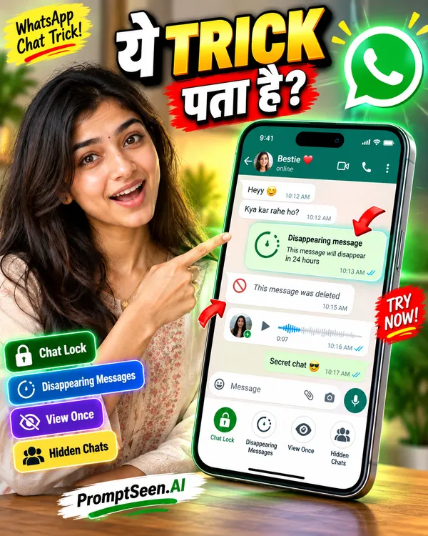 WhatsApp Chat Trick Hindi Thumbnail