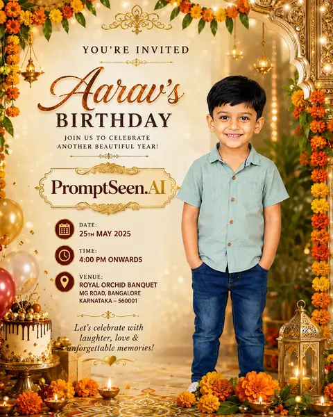 Indian Birthday Invitation Card Prompt