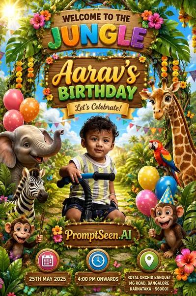 Wild Jungle Party Invitation Prompt