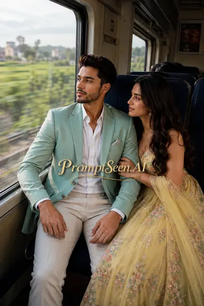 Comatozze Train Journey Couple Window Romance