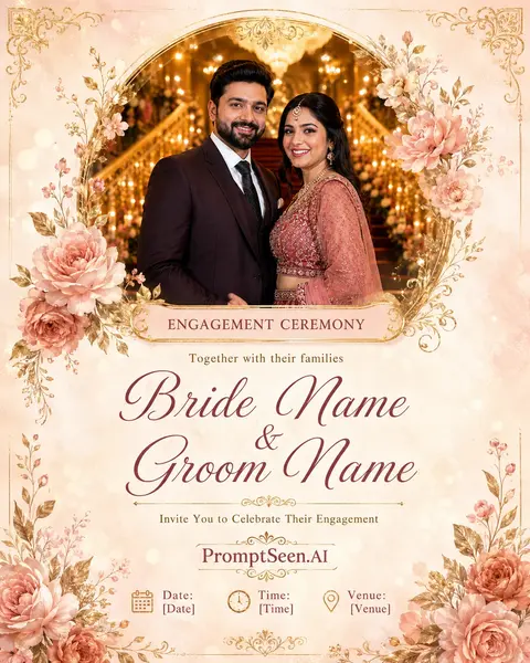 Elegant And Premium Engagement Invitation Prompt