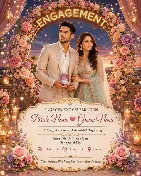 Engagement Ring Celebration 3D Animation Prompt