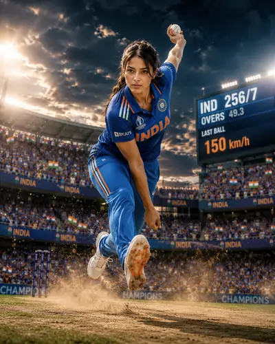 Fast Bowler Action 3D Cricket Art