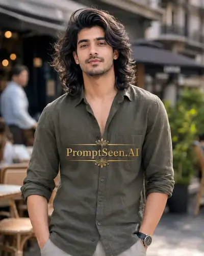 Long Layered Middle-Part Hairstyle Prompt