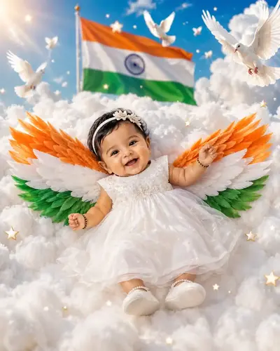 Angel with Tricolor Wings Prompt