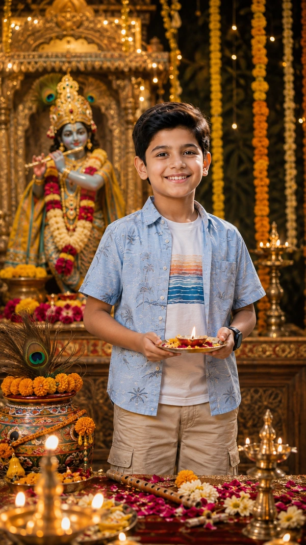 Little Krishna Janmashtami Status
