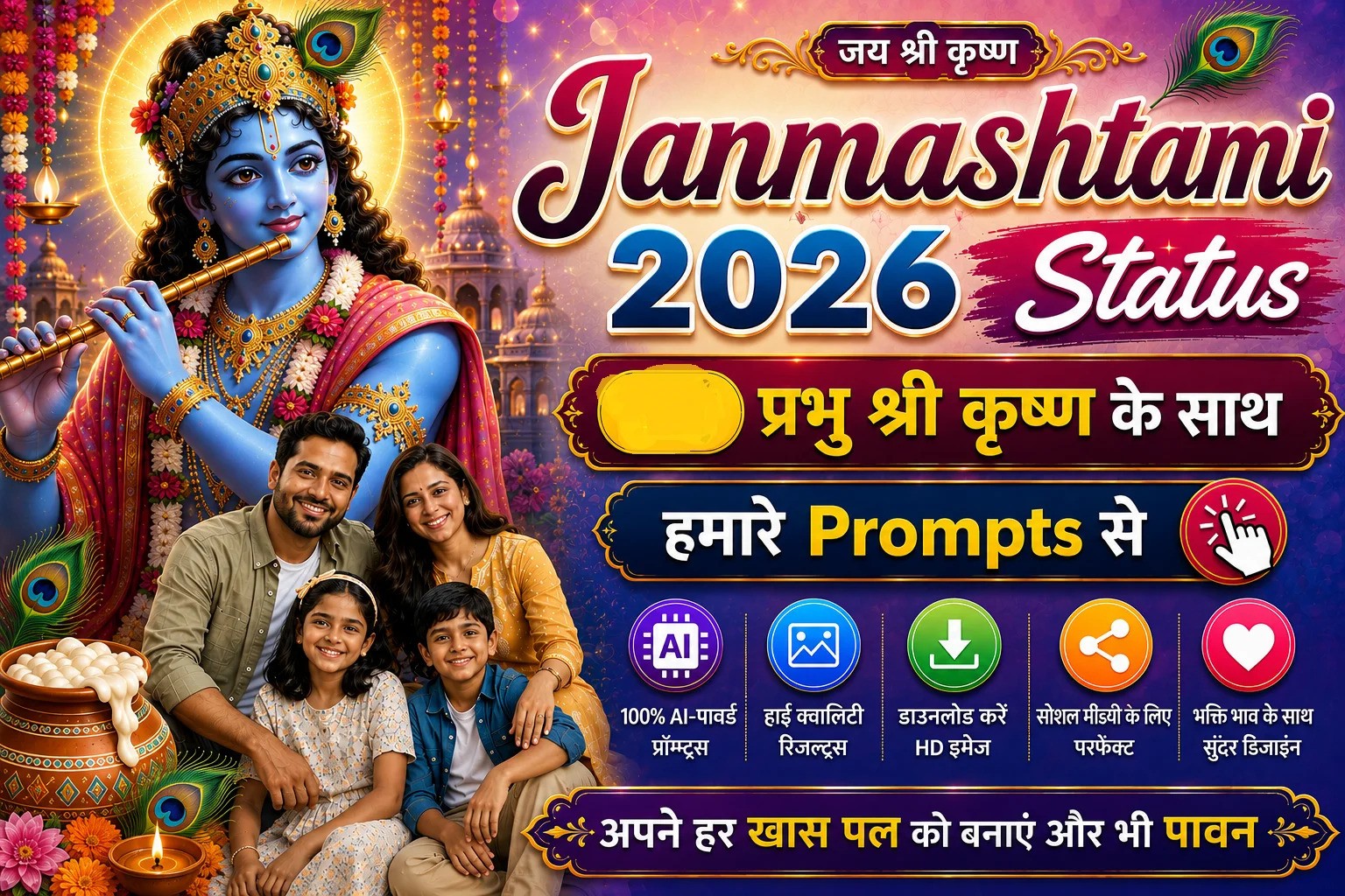 Janmashtami 2026 Status Prompts