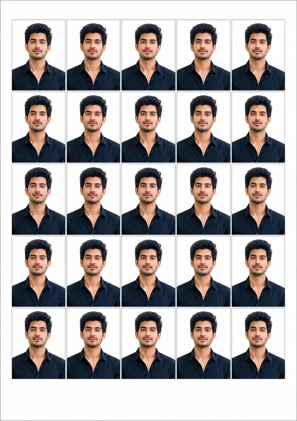 A4 Sheet Passport Photo Generation