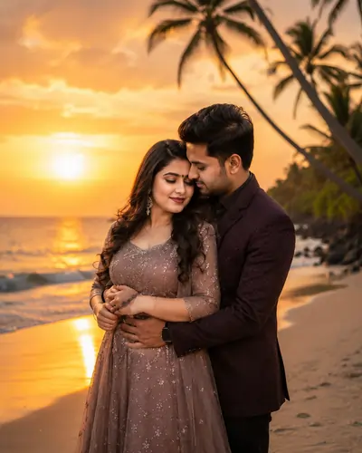 Beach Sunset Pre Wedding AI Prompt