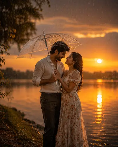 Rainy Evening by the Lake AI Prompt