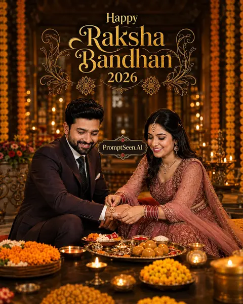 Traditional Royal Raksha Bandhan Prompt