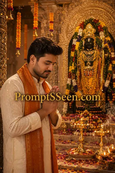 Temple Blessing Close Portrait