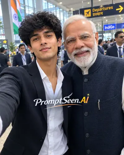 Airport Candid Selfie with Modi