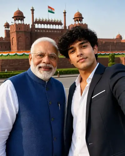 Casual Selfie with PM Modi at Red Fort